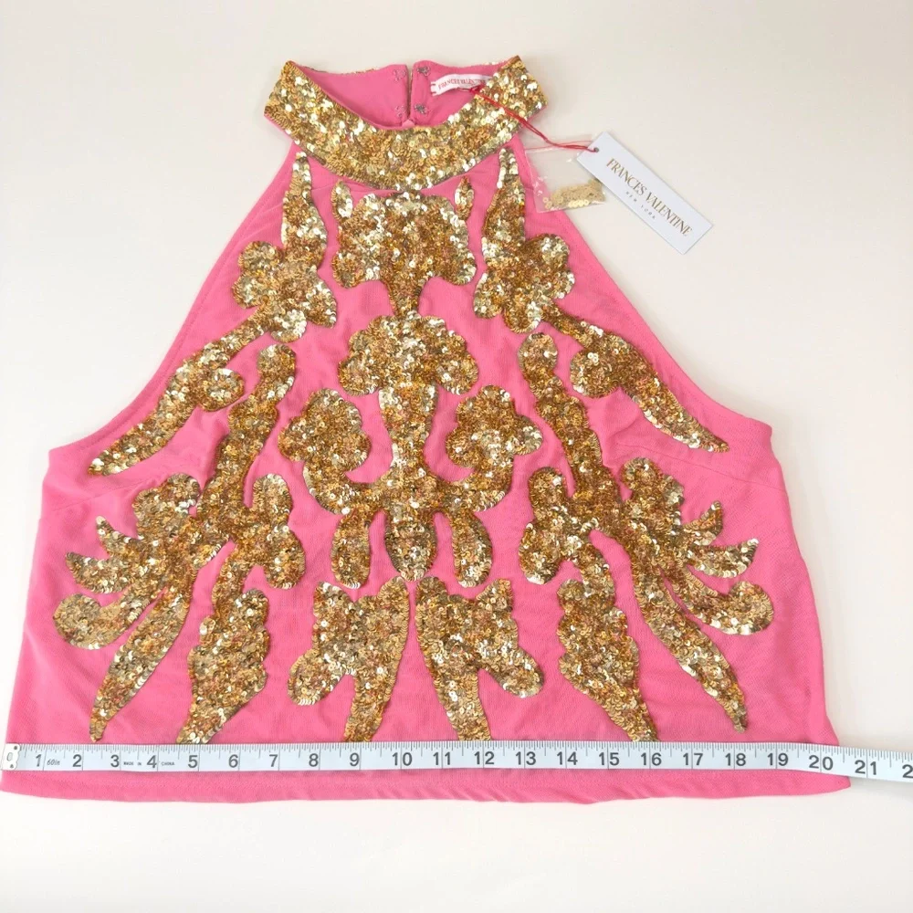 NWT Frances Valentine Sequin Embellished Top Sz XL - Picture 6 of 12
